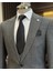 Italyan Stil Slim Fit Ceket Yelek Pantolon Takım Elbise Antrasit T10320 2