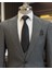 Italyan Stil Slim Fit Ceket Yelek Pantolon Takım Elbise Antrasit T10320 4