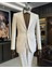 Italyan Kesim Slim Fit Sivri Yaka Ceket Pantolon Damatlık Set Bej T11838 1