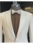 Italyan Kesim Slim Fit Sivri Yaka Ceket Pantolon Damatlık Set Bej T11838 2