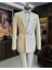 Italyan Kesim Slim Fit Şal Yaka Kruvaze Ceket Pantolon Damatlık Set Bej T11950 1