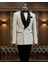 Italyan Stil Slim Fit Şal Yaka Kruvaze Ceket Pantolon Damatlık Set Mavi T12027 1