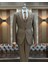 Italyan Stil Slim Fit Ceket Yelek Pantolon Takım Elbise Kahverengi T9953 1