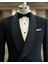 Italyan Stil Slim Fit Şal Yaka Kruvaze Ceket Pantolon Damatlık Set Siyah T12024 3