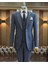 Italyan Stil Slim Fit Erkek Ceket Yelek Pantolon Takım Elbise Lacivert T11019 5