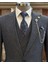 Italyan Stil Slim Fit Erkek Ceket Yelek Pantolon Takım Elbise Lacivert T11213 2