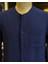 Italyan Stil Slim Fit Erkek Yakasız Gömlek Lacivert T11873 2