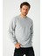 Erkek Gri Basic Bisiklet Yaka Regular Fit Normal Kesim 2 Iplik Sweatshirt 1
