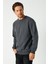 Erkek Antrasit Basic Bisiklet Yaka Regular Fit Normal Kesim 2 Iplik Sweatshirt 1