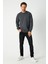 Erkek Antrasit Basic Bisiklet Yaka Regular Fit Normal Kesim 2 Iplik Sweatshirt 3