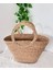 Dekoratif Kulplu Hasır Sepet Plaj Çanta Sele 45X25X30CM 1
