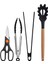 Siyah Bambu Silikon Set - Kepçe, Kaşık, Kevgir, Makarna, Açılı Spatula, Metal - Silikon Maşa, Makas 8 li Set 2