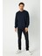 Erkek Lacivert Basic Bisiklet Yaka Regular Fit Normal Kesim 2 Iplik Sweatshirt 2