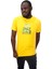 Erkek Bisiklet Yaka Standart Fit Göğüs Baskılı Sarı Şık T-Shirt 1
