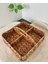 Dekoratif Kare Naturel Hasır Sepet Sele/düzenleyici 4 Bölmeli 1