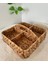 Dekoratif Kare Naturel Hasır Sepet Sele/düzenleyici 4 Bölmeli 2