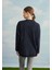 Kadın Siyah Renk Eskitme Görünümlü Sweatshirt 5