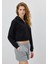 Kadın Siyah Renk Yarım Fermuarlı Sweatshirt 4