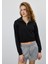 Kadın Siyah Renk Yarım Fermuarlı Sweatshirt 5