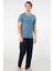 Erkek 2192/İNDIGO Kısa Kollu Modal Pijama Takımı 1