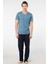 Erkek 2192/İNDIGO Kısa Kollu Modal Pijama Takımı 3