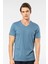 Erkek V Yaka T-Shirt 2170/İNDIGO 2