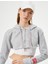 Crop Spor Sweatshirt Kapüşonlu Fermuarlı Rahat Kesim 1