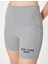 Spor Biker Tayt Yüksek Bel Slogan Baskılı Slim Fit 5