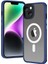 Apple iPhone 14 Plus - Uyumlu Wireless Şarj Özellikli Zore Hibrit Magsafe Kapak-Mavi 1
