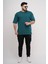 Erkek Over Size Basic Cepli T-SHIRT%100 Pamuklu Kalın Dokulu Kumaş Bisiklet Yaka 1