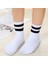 Kral Socks Kız Düz Çizgili (4 Çift) Çorap Tenis Model Pamuklu Terletmez Öğrenci Okul Çorabı 5