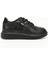 Kadın Siyah Dolgu Taban Hakiki Deri Sneaker 1