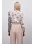 Çift Desenli Kruvaze Bodysuit Bluz - Gri 5