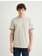 Bisiklet Yaka Tişört Kumaş Detaylı Kısa Kollu 1
