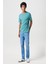 W7NM203877W25 Yeşil Erkek Regular Fit Rahat Kesim Bisiklet Yaka Rahat Tşört 2
