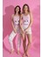Dreamy 3 Parça Desenli Ip Askılı Şortlu Pantolonlu Viskon Pijama Takımı 1