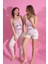 Dreamy 3 Parça Desenli Ip Askılı Şortlu Pantolonlu Viskon Pijama Takımı 2