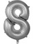 Gümüş 8 Rakam Folyo Balon 36 cm 1 Adet 1