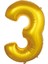 Gold 3 Rakam Folyo Balon 36 cm 1ADET 1