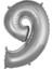 Gümüş 9 Rakam Folyo Balon 36 cm 1 Adet 1