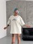 Bisiklet Yaka Baskılı Oversize T-Shirt - Beyaz 1