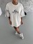 Bisiklet Yaka Baskılı Oversize T-Shirt - Beyaz 2