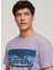Bisiklet Yaka Baskılı Mor Erkek T-Shirt M1011904A2AC_CALI Strıped Logo T Sh 2