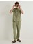Gabardin Pantolon Beli Bağcıklı Cep Detaylı - Koton - 4SAM40046HW - Haki - 38 1