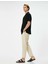 Gabardin Pantolon Beli Bağcıklı Cep Detaylı - Koton - 4SAM40046HW - Bej - 40 1
