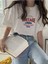 Kadın Beyaz Vintage Leage 1990 Baskı Oversize Tişört 1