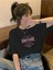 Kadın Siyah Vintage Leage 1990 Baskı Oversize Tişört 1