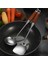 Karbon Çelik Için Paslanmaz Çelik Spatula, Paslanmaz Çelik Wok Spatula Metal, Wok Alet Seti, Ahşap Saplı Çorba Kepçesi (Yurt Dışından) 3