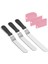 Açılı Buzlanma Spatula Seti ve 3 Paket Pasta Kazıyıcıları Daha Pürüzsüz, Paslanmaz Çelik Ofset Spatulalar Kek Sırlama Spatula Pembe (Yurt Dışından) 1