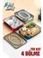 Bento Lunch Box Ofis-Okul Için Yeni Nesil Tek Kat 4 Bölme Sefer Tası-1000 ML-FFLBOX2201 6